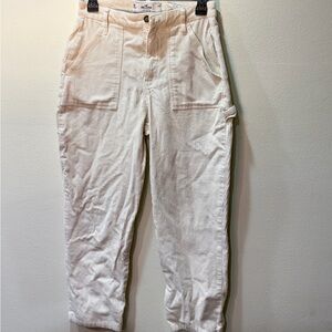 Hollister Ultra High-Rise White Corduroy Pants